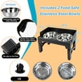 thumbnail image 7 of ZALALOVA Elevated Dog Bowls Stand with 2 Stainless Steel Dish,Raised Dog Bowl,High-Wall Splash Guard with 5 Heights (3.15", 8.9", 10",11.2", 12.4") for Medium Large Dogs (Black), 7 of 7