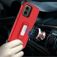 thumbnail image 4 of For Motorola Moto G Power 5G 2025 XT2515V Card Holster Kickstand Hybrid Cover Cell Phone Case - Card Holster Red, 4 of 5