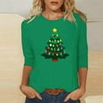thumbnail image 2 of XIAOCHA Womens T-Shirts Christmas Tree Print Crew Neck Pullover Tees Shirt Long Sleeves Loose Fit Tees Christmas Holiday Wear, 2 of 5