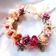 thumbnail image 4 of Paquete de 2 diademas de flores para mujer, corona para el pelo, corona, accesorios para fotos, diadema Púrpura champán jinwen Diadema de flores, 4 of 7