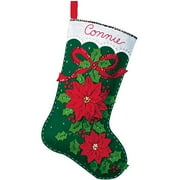 Bucilla - Elegant Poinsettia Stocking Felt Appliqué Kit