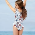 thumbnail image 3 of FOR U DESIGNS Comfortable Baby Girl Sleeveless Swimwear American Flag Stars Bodysuit, 4th of July, Fashion Dancing Gymnastics Leotards for Kids 9-10T, 3 of 8