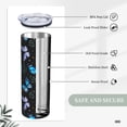 thumbnail image 6 of Butterflies 20oz Stainless Steel Tumbler with Lid & Straw - Double-Walled Insulated Travel Mug for Coffee, Tea, Water, Wine - Perfect Gift for Women, 6 of 6