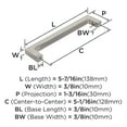 thumbnail image 5 of Amerock Monument 5-1/16 inch Center-to-Center Polished Nickel Cabinet Pull, 25 Pack, 5 of 7