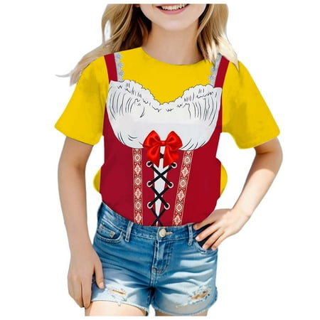 

Tops for Teens Festival Printed Round Neck Short Sleeve Casual T Shirt (7) Cute Tops for Teen Girls