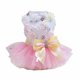 thumbnail image 1 of Vestido de perro, falda de cachorro, vestidos de princesa tutú, vestido de novia de flores, vestido de encaje de lujo con lazo para niña pequeña (M, rosa), 1 of 5