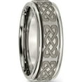 thumbnail image 4 of Titanium Brushed & Polished Celtic Laser Design 8mm Ridged Edge Band (Size 10.5) Made In China tb11b-10.5, 4 of 5