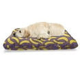 thumbnail image 1 of Violet Pet Bed, Hand Drawn Repeated Cartoon Banana Fresh Fruit Motifs on Plain Backdrop, Resistant Pad for Dogs and Cats Cushion with Removable Cover, 24" x 39", Yellow Pale Eggplant, by Ambesonne, 1 of 4