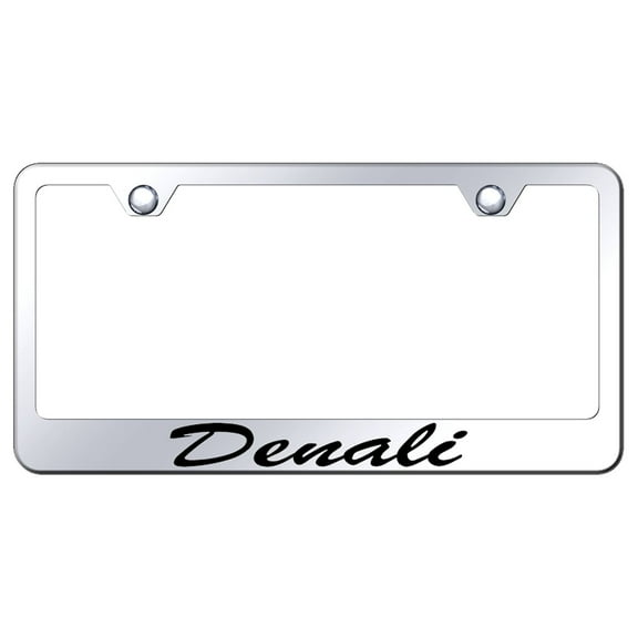 GMC Denali Laser Etched Script Stainless Steel License Plate Frame (Chrome)