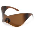 thumbnail image 1 of Gafas de sol deportivas Y2K Gafas de sol Goggle para senderismo en la playa al aire libre (marrón claro), 1 of 4