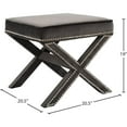 thumbnail image 3 of Meridian Furniture Nixon Contemporary Velvet Ottoman/Bench in Gray, 3 of 5