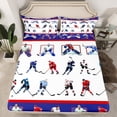 thumbnail image 2 of Homewish Boys Ice Hockey Print Twin Sheet Sets 3pcs,Sport Theme Twin Fitted Sheet Microfiber,Ball Gamer Breathable Flat Sheet,Super Cozy Room Decor, 2 of 7