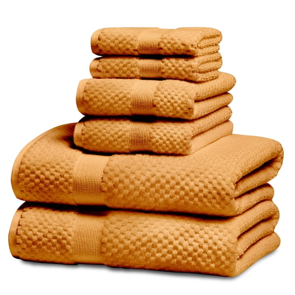 Kingrest Ensemble de 6 Serviettes de Bain 2 Serviettes de Bain, 2 Serviettes de Toilette et 2 Débarbouillettes de Toilette. Serviettes 100 % Coton Ultra-Absorbantes pour Salle de Bain, Salle de Sport, Hôtel.