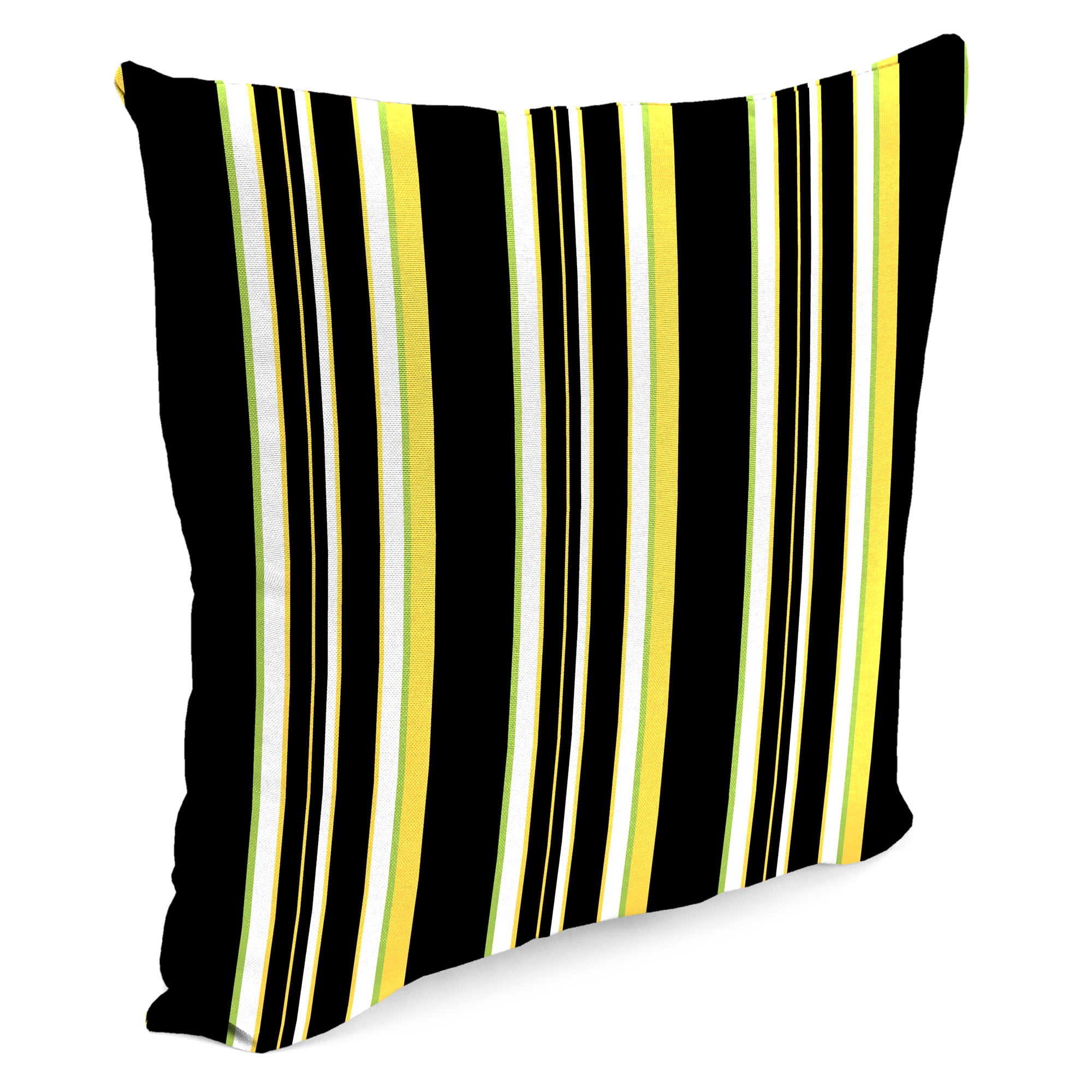Jordan Manufacturing 17" x 17" Ripley Lemon Yellow Stripe Square Outdoor Throw Pillow (2 Pack)