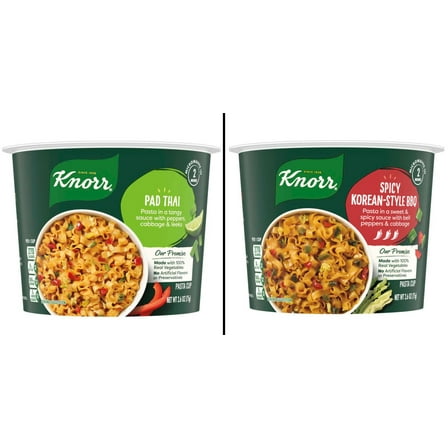 Knorr Pad Thai Pasta Cup 2.6 oz & Knorr Spicy Korean-Style BBQ Pasta Cup 2.6 oz
