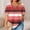 Red, variant on HOMBOM Tops for Women Trendy Tee Shirts Plus Size Colorblock Oversized Short Sleeve Comfy Ladies T Shirts