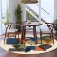 thumbnail image 3 of Round Rug 5Ft Washable Non-Slip, Travel Adventure Circle Area Rugs for Living Room Bedroom, Modern Maps Luggage Hot Balloons Indoor Floor Mats Carpet Runner for Home Decor Aesthetic, 3 of 8