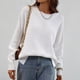 thumbnail image 2 of Suéter con cuello redondo y abertura lateral, jersey holgado de manga larga a la moda para otoño e invierno, blanco L, 2 of 8