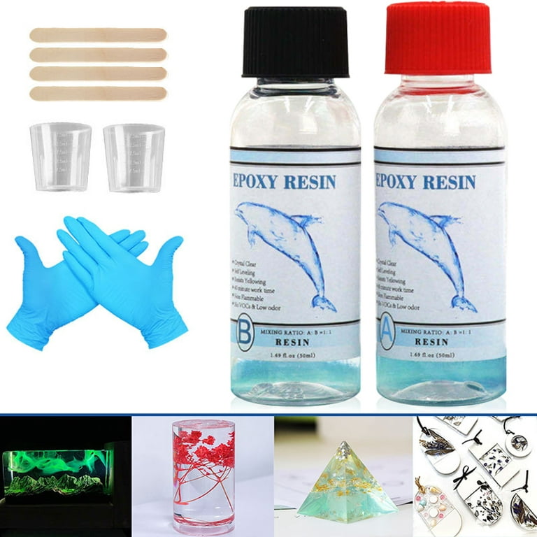 Epoxy Resin Kit Crystal Clear Hardener Kit Easy Mix DIY Supplies
