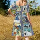 thumbnail image 5 of Vestido de manga corta con diseño de diana de tiro con arco y diseño clásico redondo para mujer., 5 of 7
