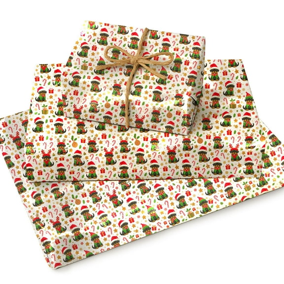 Rottweiler Christmas Wrapping Paper Rolls, Rottweiler Holiday Gift Wrapping Paper Merry Christmas