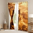 thumbnail image 3 of Feelyou Wildlife Wolf Curtains Pack of 2 (52x84 Each), Rustic Animal Window Curtains, 3 of 6