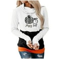thumbnail image 2 of EGNMCR Chandails en Molleton Sans Capuche pour Femmes, Chandail en Molleton pour Femmes, Chemises à Manches Longues Mode Imprimé Col Rond Pull Tops Blouse à Capuche Blouse pour Femmes, 2 of 5