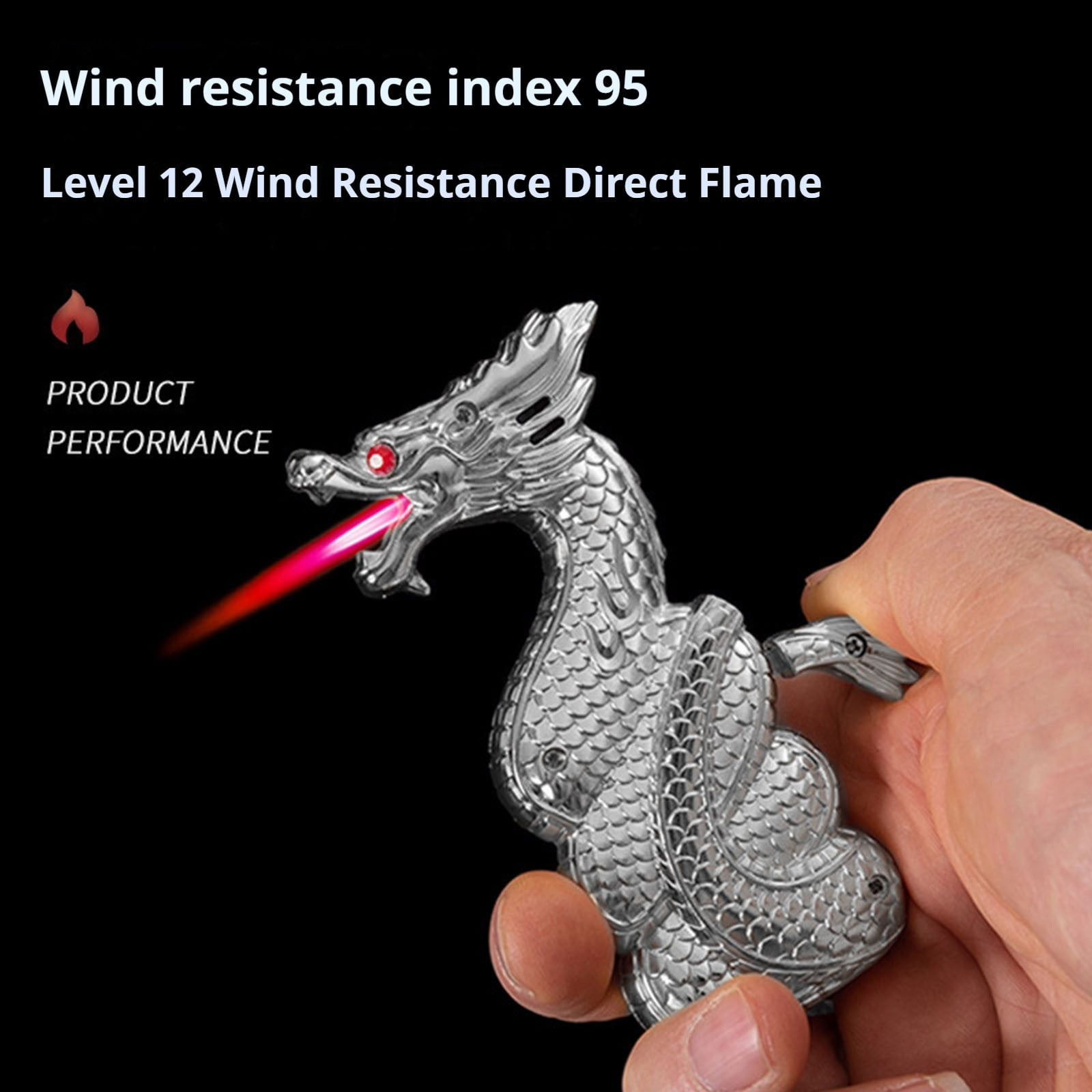 Xecvkr Jinlong Metal Butane Torch Lighter, Windproof and