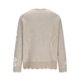 thumbnail image 7 of Wutalume Women's Casual Fashion Floral Jacquard V-Neck Knitted Sweater, Elegant Printed Top, Loose Fit Long Sleeve Pullover for Stylish Everyday Wear,Khaki M, 7 of 7