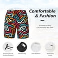 thumbnail image 6 of Picia Geometry pattern Mens Swim Trunks with Compression Liner Stretch Beach Shorts Quick Dry with Zipper Pockets No-Chafing Board Shorts-Large, 6 of 9