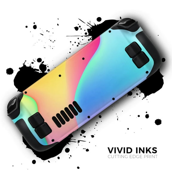 Design Skinz - Compatible with Steam Deck - Skin Decal Protective Scratch-Resistant Removable Vinyl Wrap Cover - Abstract Neon Wave V2