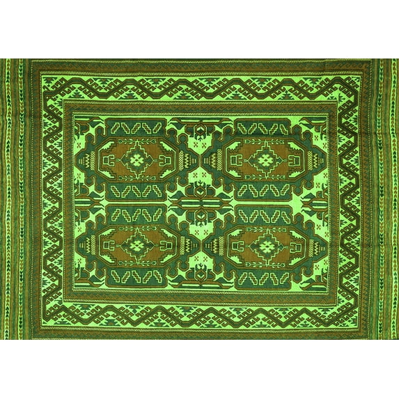 Ahgly Company Indoor Rectangle Persian Green Traditional Area Rugs, 3' x 5'