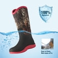 thumbnail image 3 of SMILIN Women's Waterproof Neoprene Muck Rain Boots, V-Topline Tall Rubber Garden Boots, Camo, Size 8, 3 of 9