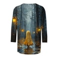 thumbnail image 5 of VKOYWKM Halloween Shirts Women Spooky Ghost Graphic T Shirts 3/4 Sleeve Loose Fit Crew Neck Halloween Party Blouses, 5 of 5