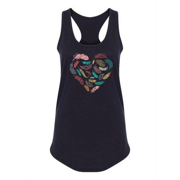 Bohemian Heart Made Of Feathers Tank Women -Image by Shutterstock, Female XX-Large