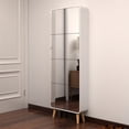 thumbnail image 6 of Modern Arc Design Shoe Cabinet With Flip Drawers 4 Mirrors Door Shoe Cabinet For Living Room Entryway Hallway, 6 of 8