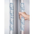 thumbnail image 2 of Navy Blue Flowers Refrigerator Door Handle Covers Set of 2, Watercolor Summer Botanical Floral Kitchen Fridge Microwave Oven Dishwasher Stove Cabinet Handle Protectors, Washable Appliance Decor, 2 of 7