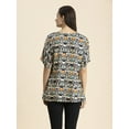 thumbnail image 4 of Moomaya Womens Printed Summer Tunic Top, Round Neck, Elbow, Loose-Fit Casual Top, 4 of 9