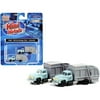 1957 Chevrolet Garbage Truck Oceanside Department of Public Works Light Blue and Gray Set of 2 pieces 1/160 (N) Scale Models by Classic Metal Works