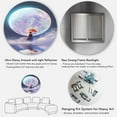 thumbnail image 5 of Designart 'Girl With Umbrella Standing On Water Against Moon' Traditional Circle Metal Wall Art 11x11 - Disc of 11, 5 of 5