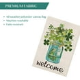 thumbnail image 4 of AVOIN Welcome Watercolor Lucky Clover St Patrick's Day Garden Flag Vertical Double Sided, Shamrock Jar Yard Outdoor Decoration 12.5 x 18 Inch, 4 of 7