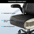 thumbnail image 3 of CloudRest Pro Office Chair, 400LBS Wide Seat Ergonomic Computer Desk Chair High Back Executive Leather Chair Adjustable Task Chair Lumbar Back, Black, 3 of 8