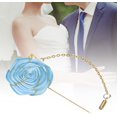 thumbnail image 5 of Rose Brooch Pin Cloth Flower with Gold Leaf Brooch, Lapel for Men Wedding Accessories, 5 of 5
