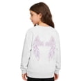 thumbnail image 2 of WAYUTE Sweatshirts for Girls Sparkly Wing Design Kids Long Sleeve Crewneck Sweatshirt for Big Kids Layering Fall Outfits Casual Holiday,White,Size 9-10 Y, 2 of 4
