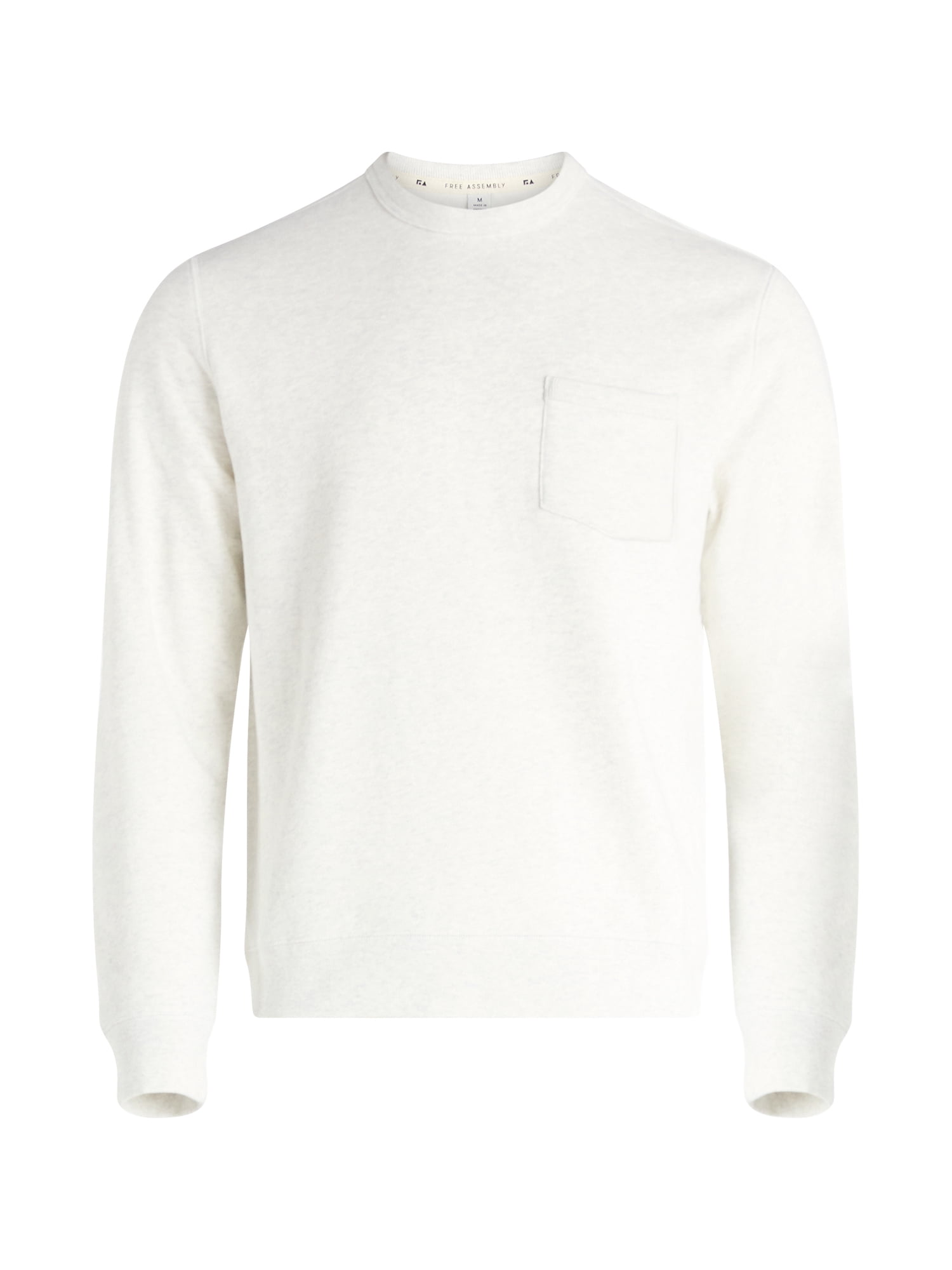 Free Assembly Men's Fleece Crewneck Sweatshirt with Long Sleeves, Sizes S-3XL