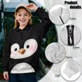 thumbnail image 6 of Uourmeti Cute Penguin Girls Casual Pullover Half Zip Sweatshirt Long Sleeve Pullover Sweatshirts Lightweight Trendy Fall for Daily Use Size 5-6, 6 of 7