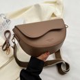 thumbnail image 4 of Bolso de mano de PU para mujer Bolso bandolera de cuero Bolso de compras (Caqui), 4 of 9