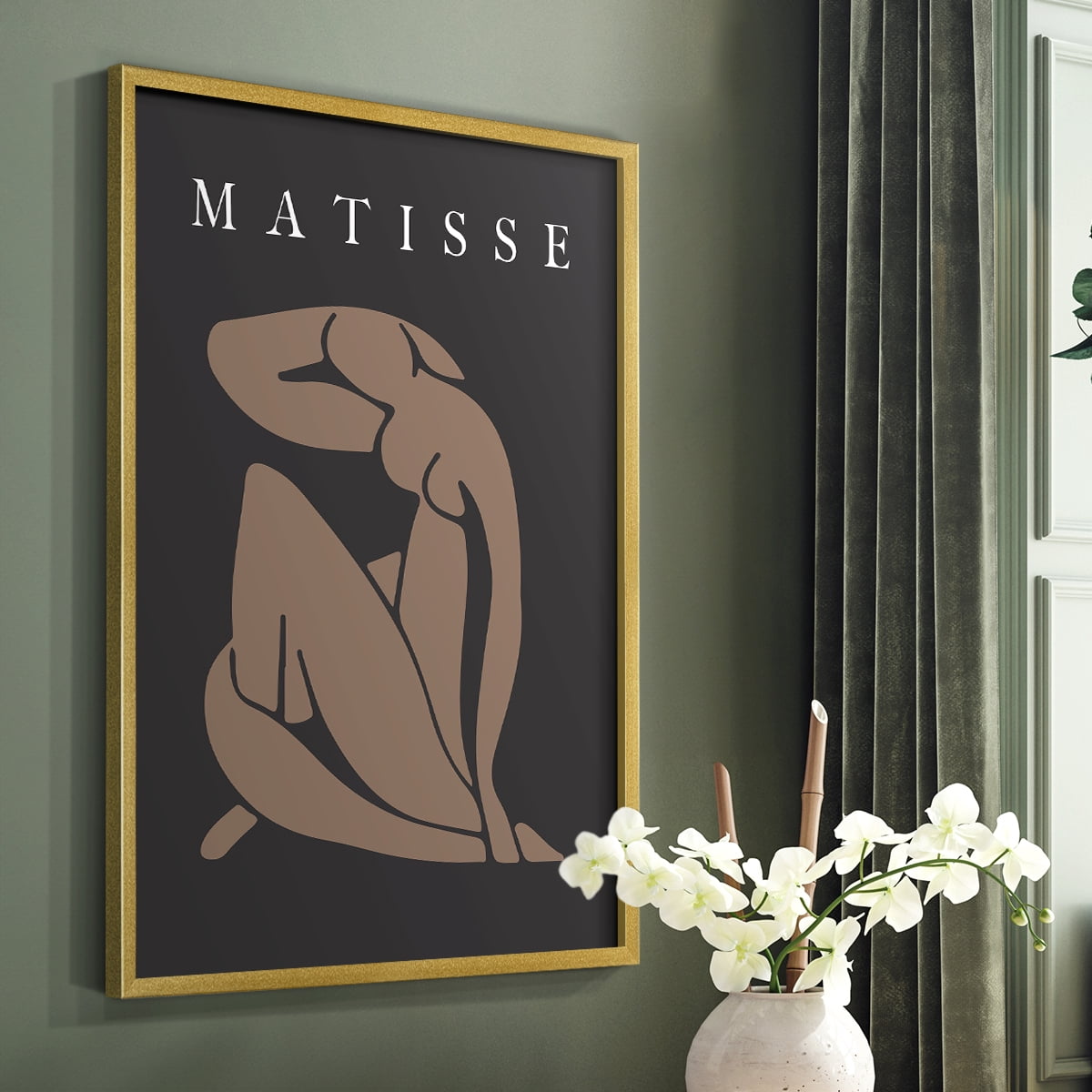 Matisse CCCLXXVII in Gold Solid Wood 8 x 10 Framed Print