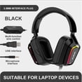 thumbnail image 4 of Auriculares para juegos Over Ear Auriculares Sonido envolvente con micrófono telescópico giratorio Negro 35 mm Hugo Auriculares para juegos con cable, 4 of 10