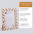 thumbnail image 5 of Handicrafts Home 5x7 Picture Frame, Brown Chevron Bone Inlay Photo Frame, Rustic Farmhouse Wall or Tabletop Picture Frame for Home Wall Decor, 5 of 7